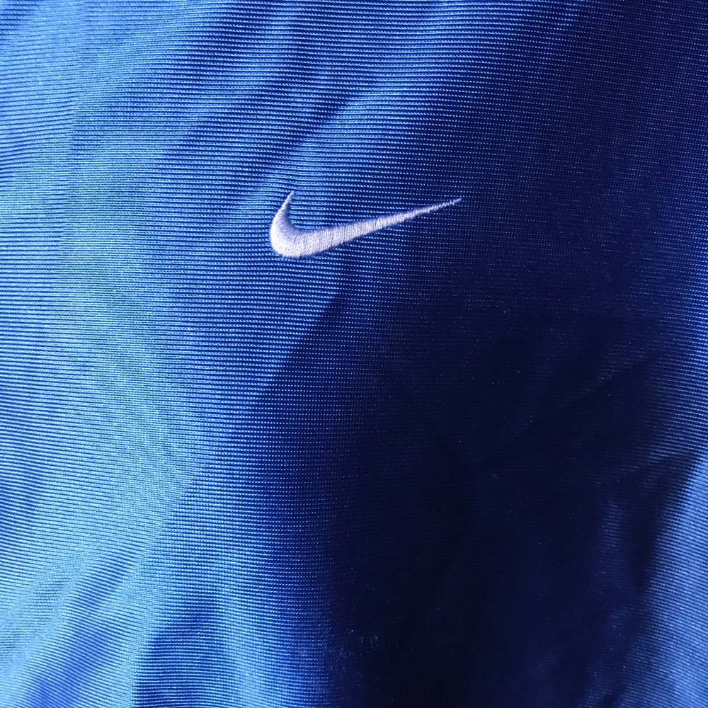 NIKE 2XL Blue ~ Snap Button Emb. Swoosh Jacket - Picture 3 of 6